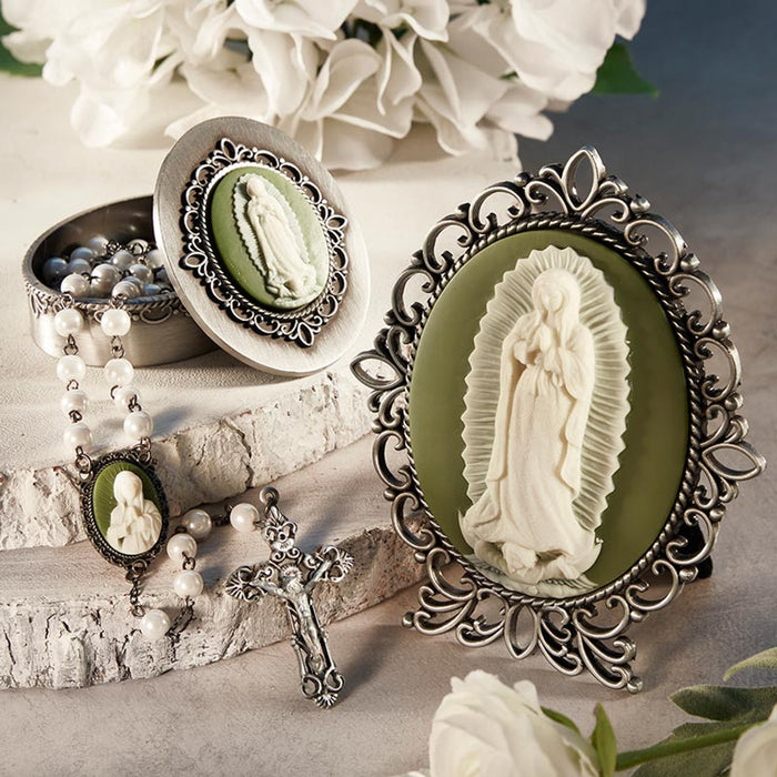 Our Lady Of Guadalupe Cameo Rosary - 2 Pieces Per Package