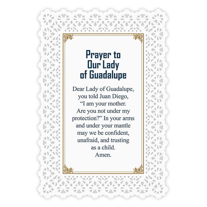 Our Lady Of Guadalupe Lace Holy Card