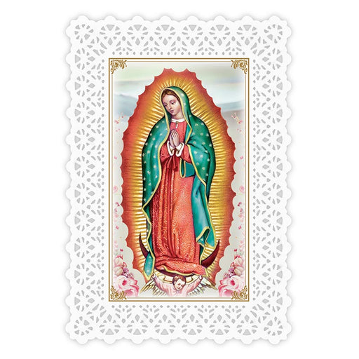 Our Lady Of Guadalupe Lace Holy Card