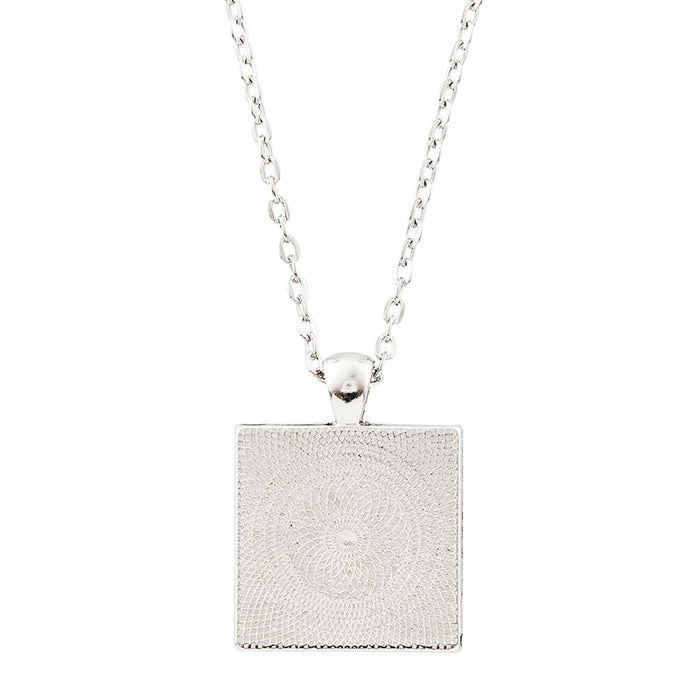 Our Lady Of Guadalupe Necklace with Art Tile Square Pendant 