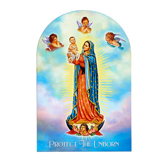 Our Lady Of Guadalupe Pro Life Plaque - 6 Pieces Per Package Catholic Gifts Catholic Presents Gifts for all occasion Housewarming Present