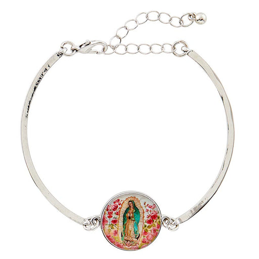 Our Lady Of Guadalupe Silver Bracelet with Art Tile Charm