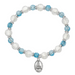 Our Lady of Fatima Aqua Rose and Silver Stretch Bracelet Bracelet Faith Bracelets Gifts for All occasion