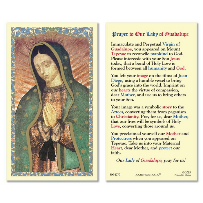 Our Lady Of Guadalupe Laminated Prayer Guide - 25 Pieces