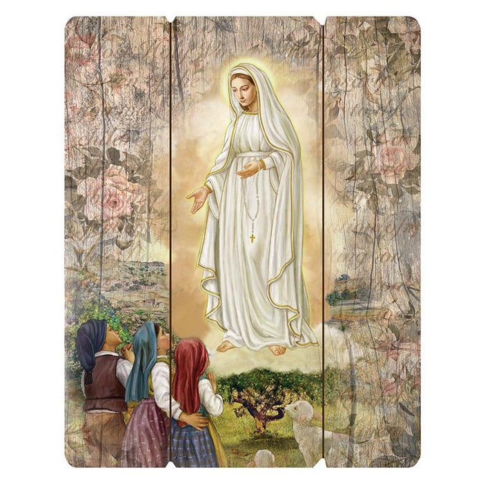 Our Lady of Fatima Wood Pallet Sign