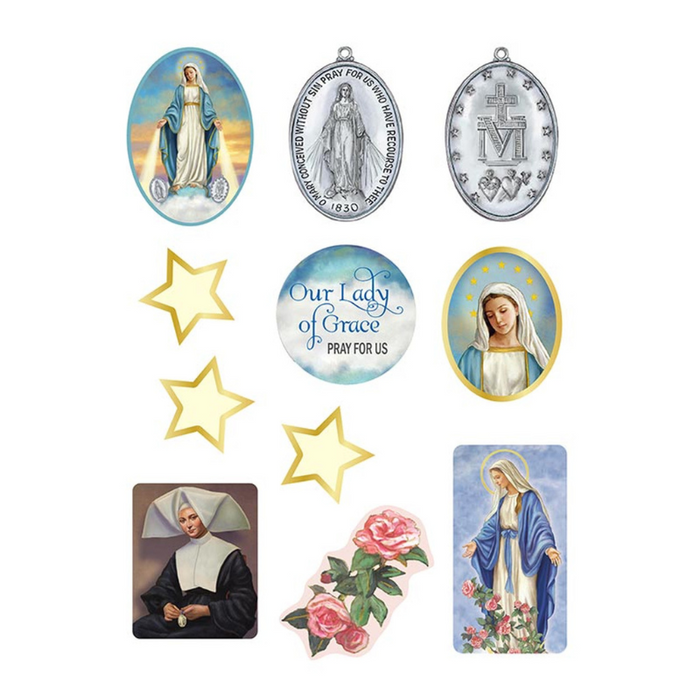 Our Lady of Grace - Stickers - 12 Pieces Per Package