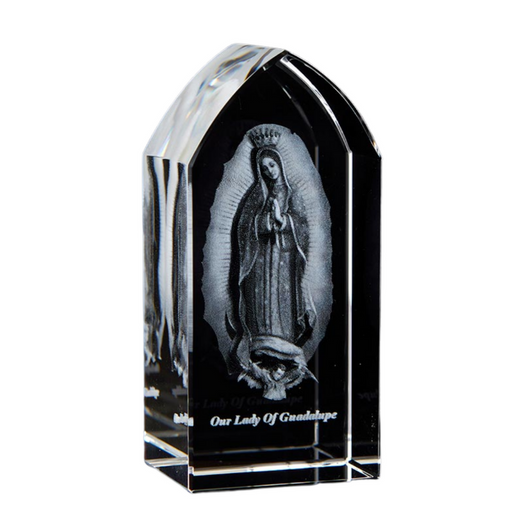 Our Lady of Guadalupe Etched Glass Tower Crystal Crystal photo Glass Laser Etched image