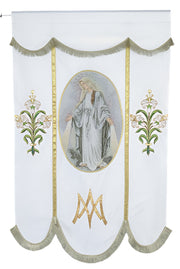 Our Lady of Grace Hand Embroidered Banner