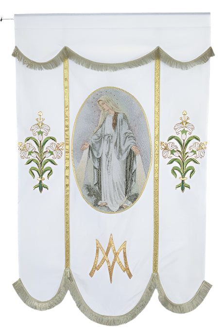 Our Lady of Grace Hand Embroidered Banner