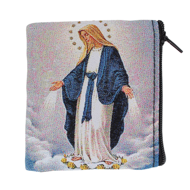 Our Lady of Grace Tapestry Rosary Pouch