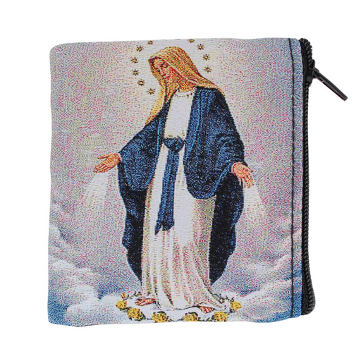 Our Lady of Grace Tapestry Rosary Pouch