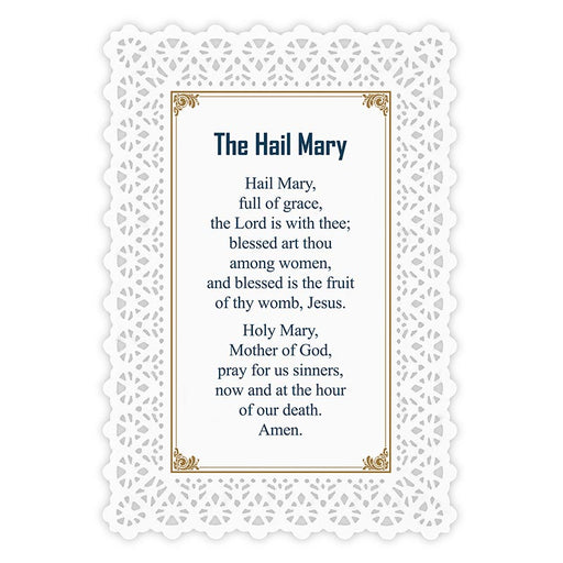 Our Lady of Grace/Hail Mary Lace Holy Card