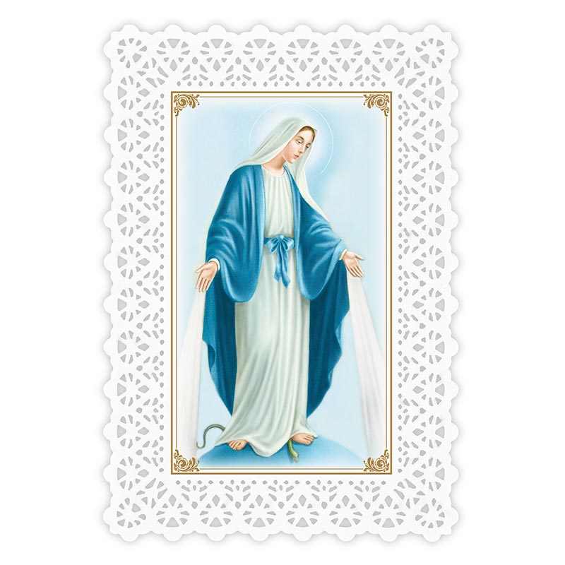 Our Lady of Grace/Hail Mary Lace Holy Card — Agapao Store