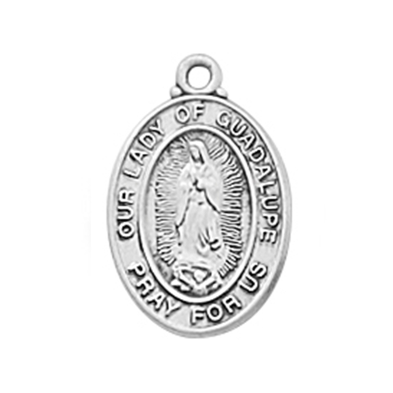 Our Lady of Guadalupe Baby Sterling Silver w/ 16" Rhodium Plated Chain