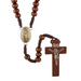 Our Lady of Guadalupe Dark Brown Cord Rosary with Brown Crucifix - 12 Pieces Per Package