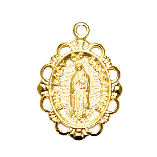 Our Lady of Guadalupe Necklace made from Gold over Sterling Silver with an 18" Rhodium Plated Chain a perfect gift to your mother sister family and friends on any occasion or celebration