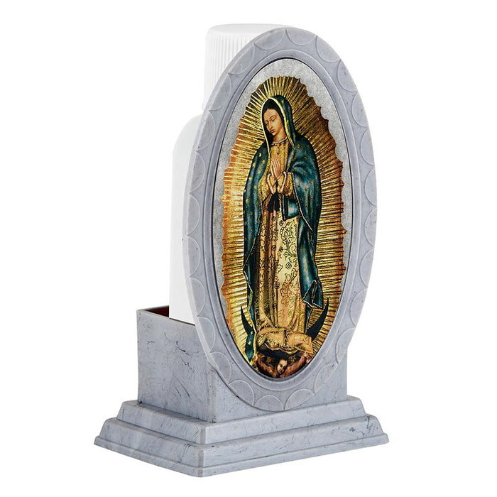 Our Lady of Guadalupe Holy Water Bottle with Holder