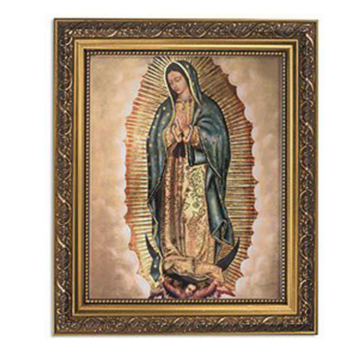 Our Lady of Guadalupe Ornate Gold Finish Frame Our Lady of Guadalupe Frame