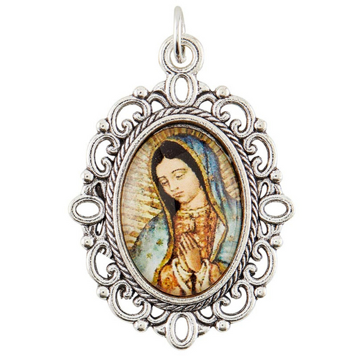 Our Lady of Guadalupe Silver Plated Medal - 12 Pieces Per Package