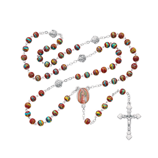 Our Lady of Guadalupe Venetian Glass Bead Rosary