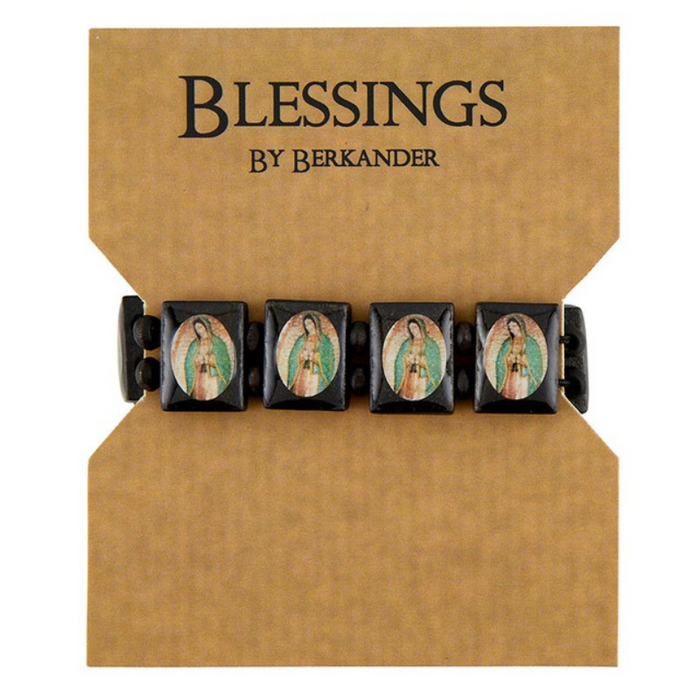 Our Lady of Guadalupe Wood Bracelet - 12 Pieces Per Package