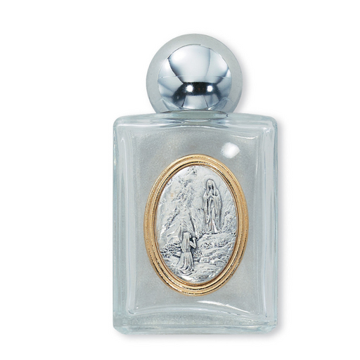 Our Lady of Lourdes Glass Holy Water Bottle