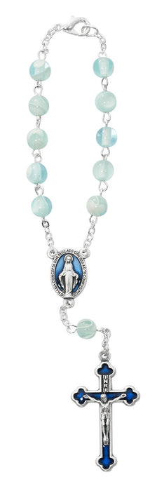Our Lady of Lourdes Rosary, Miraculous Holy Water Bottle, Miraculous Auto Rosary And Our Lady of Grace Prayer Folder - Our Lady Gift Set