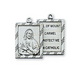 Our Lady of Mount Carmel Scapular Medal with 18" Rhodium Plated Chain And Sacred Heart of Jesus Back
