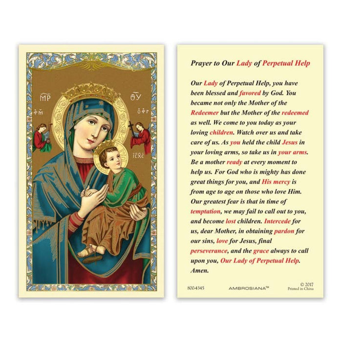 Laminated Holy Card Our Lady Of Perpetual Hope - 25 Pcs. Per Package