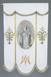 Our Lady of Grace Hand Embroidered Banner