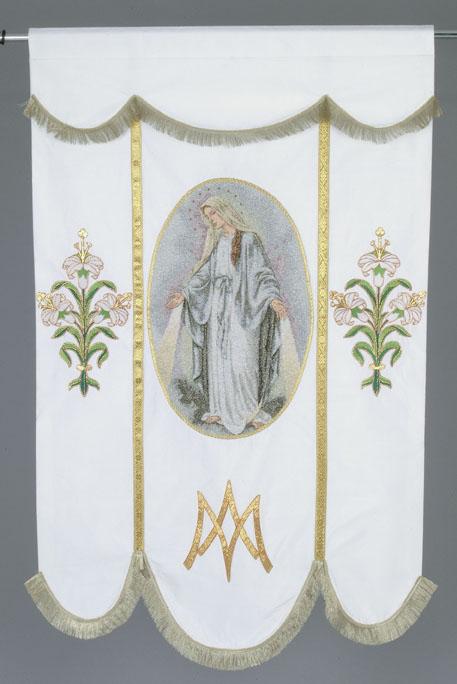 Our Lady of Grace Hand Embroidered Banner