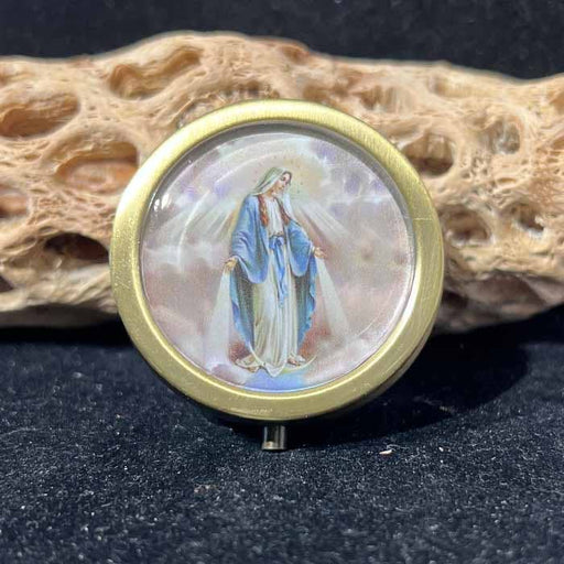 Our Lady of Grace Pyx – HD Eucharist Image, Holds 10 Consecrated Hosts – Ideal for Homebound Ministers, Made in California