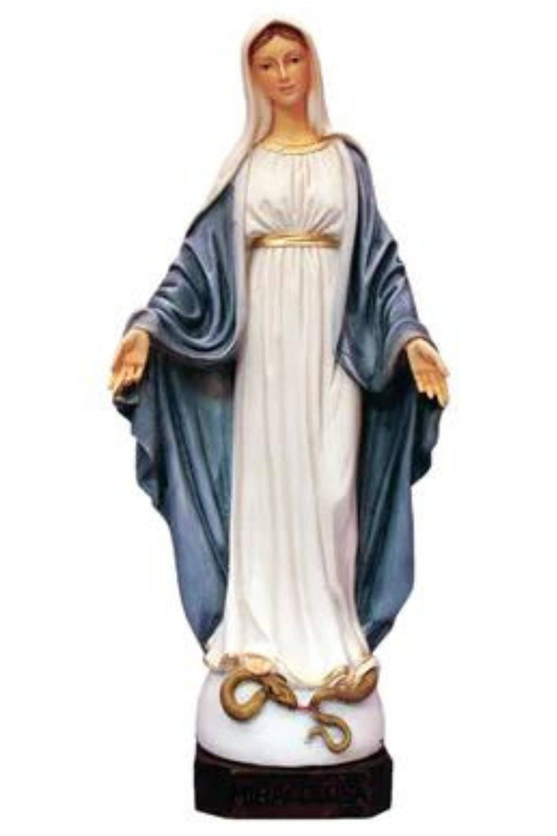 Our Lady of Grace Statue – 12″ Fully Hand-Painted Alabaster & Resin Statue, Made in Italy