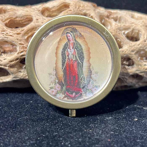 Our Lady of Guadalupe Pyx – HD Eucharist Image, Holds 10 Consecrated Hosts – Ideal for Homebound Ministers, Made in California
