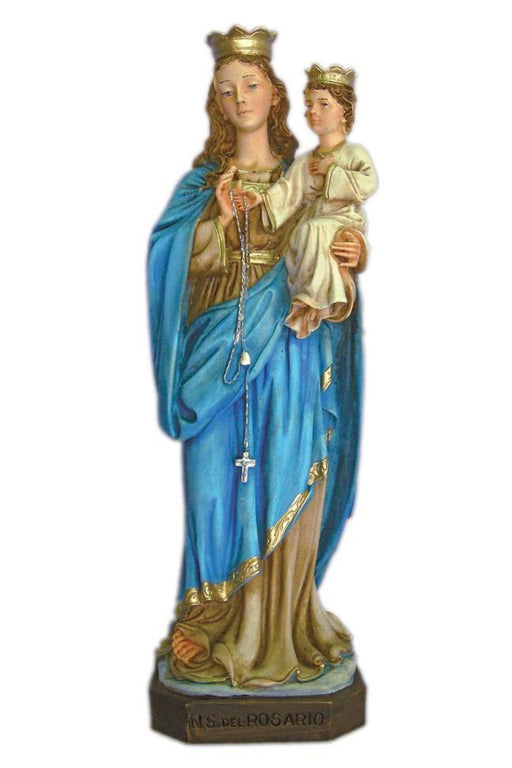 Our Lady of the Rosary Statue – 11'' Fully Hand-Painted Alabaster & Resin Religious Statue , Made in Italy