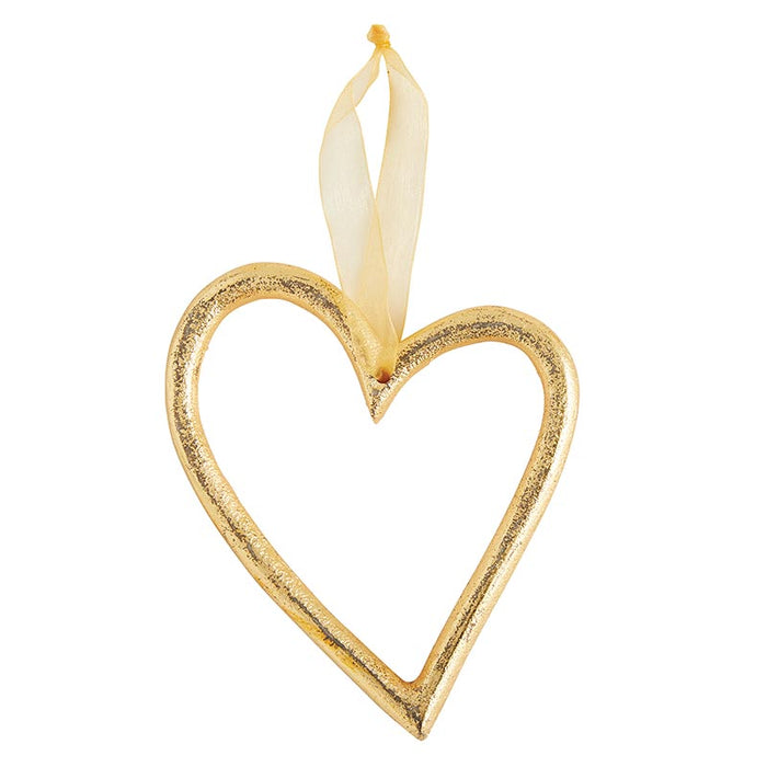 Outlined Heart Holiday Ornament - Metal