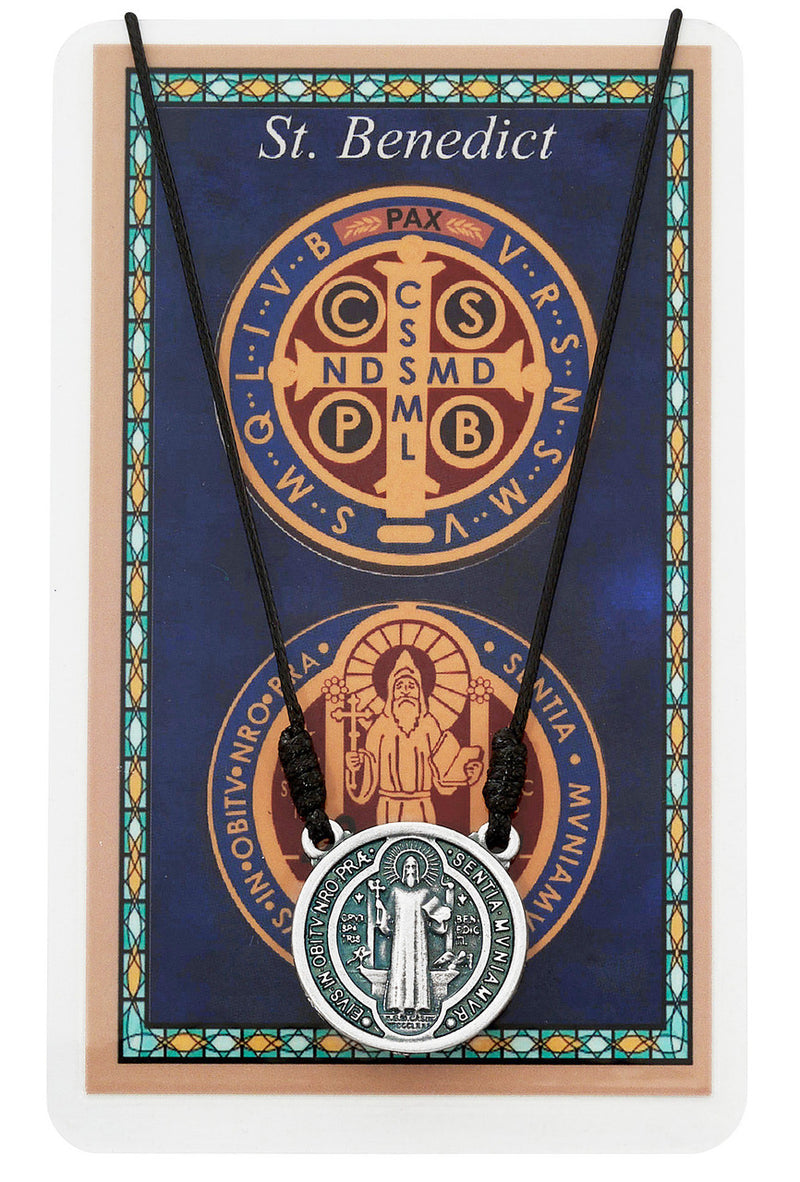 Crucifijo de madera de olivo con medalla de San Benito