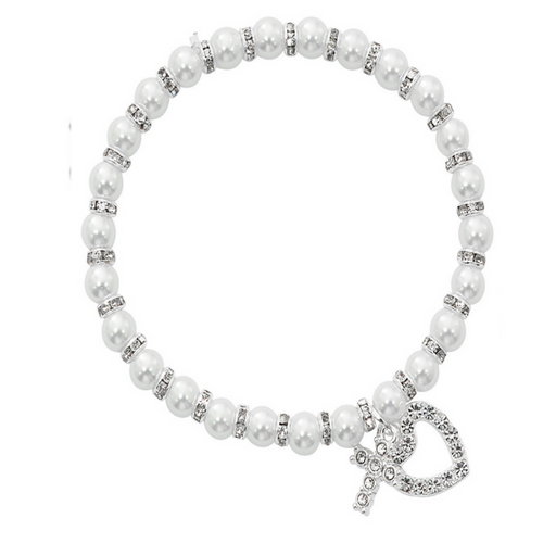 Pearl Crystal Communion Stretch Bracelet - BEST SELLER