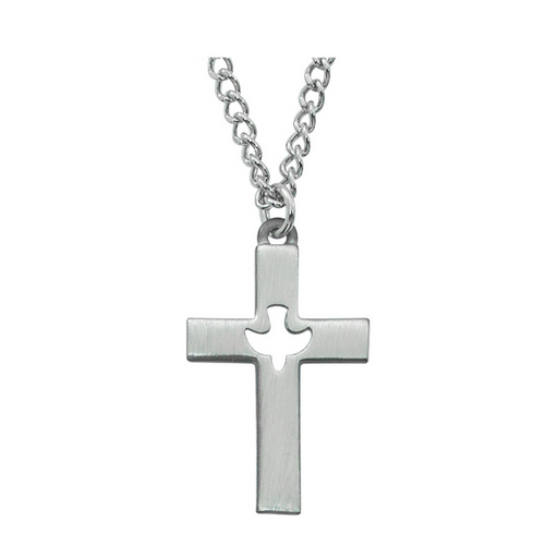 Pewter Cross with 24" Silver Tone Necklace - BEST SELLER