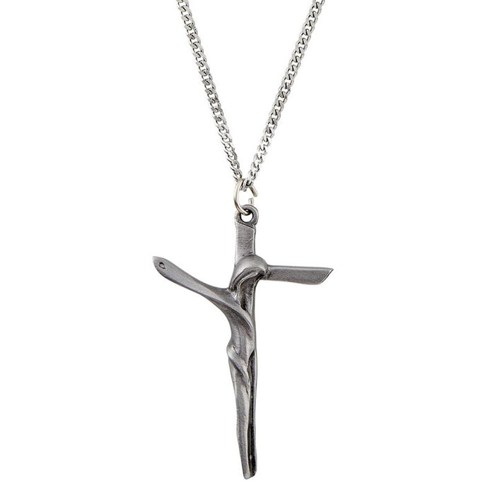 Pewter Serpentine Crucifix Pendant
