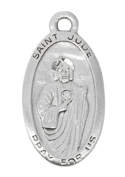 Pewter St. Jude Medal with Stainless Steel Chain