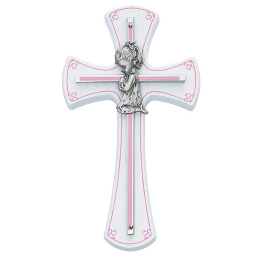 Pink Bless This Child Girl White Cross Baptism Gift Ideas Gifts for Baby Baby Shower gifts