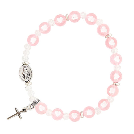 Pink Love Bracelet With Miraculous Medal