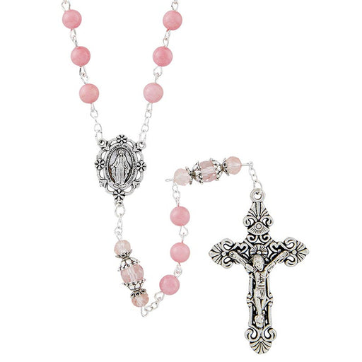 Pink Ravello Collection Rosary With Miraculous Center