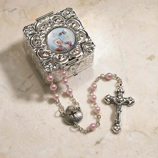 Pink Girl's Baptism Rosary - 3 Pieces Per Package