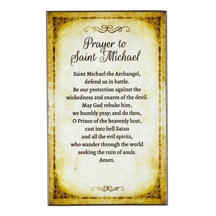 Prayer To Saint Michael Plaque - 6 Pieces Per Package