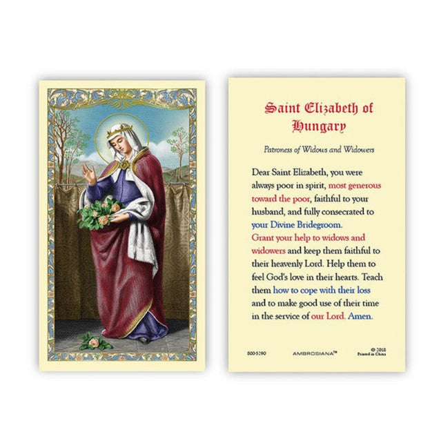 Laminated Holy Card St. Elizabeth - 25 Pcs. Per Package