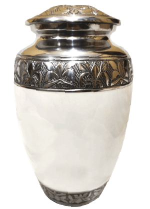 Precious as a Pearl Memorial Urn with Floral Bands