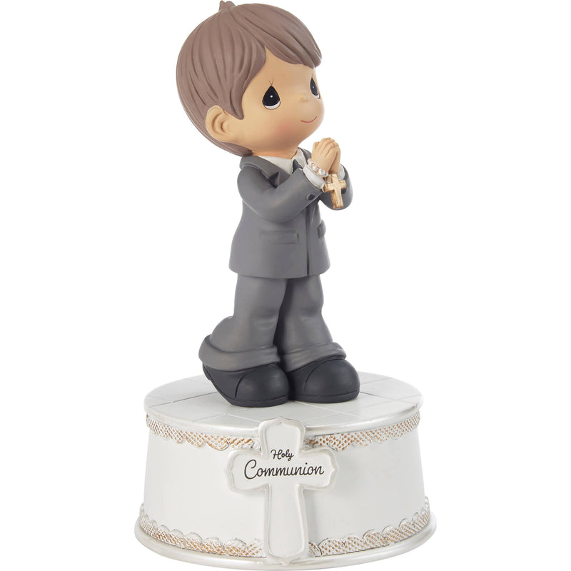 Precious Moments First Communion Boy Musical – Plays The Lord's Prayer – Resin Hand-Painted Figurine
