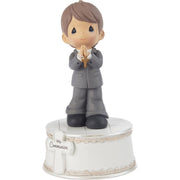 Precious Moments First Communion Boy Musical – Plays The Lord's Prayer – Resin Hand-Painted Figurine